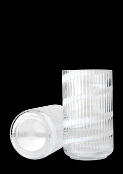 Lyngby Porcelæn Vase H25 cm swirl white munnblåst glass