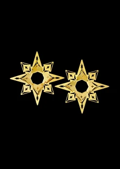 Lysmansjett Stjerne H3 forgylt 2 stk.