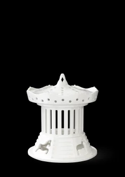 Urbania Tivoli Lyshus Karusell – Hvitt Keramikk, Ø12 cm