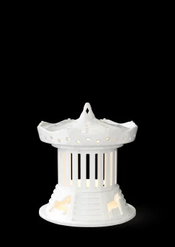 Urbania Tivoli Lyshus Karusell – Hvitt Keramikk, Ø12 cm